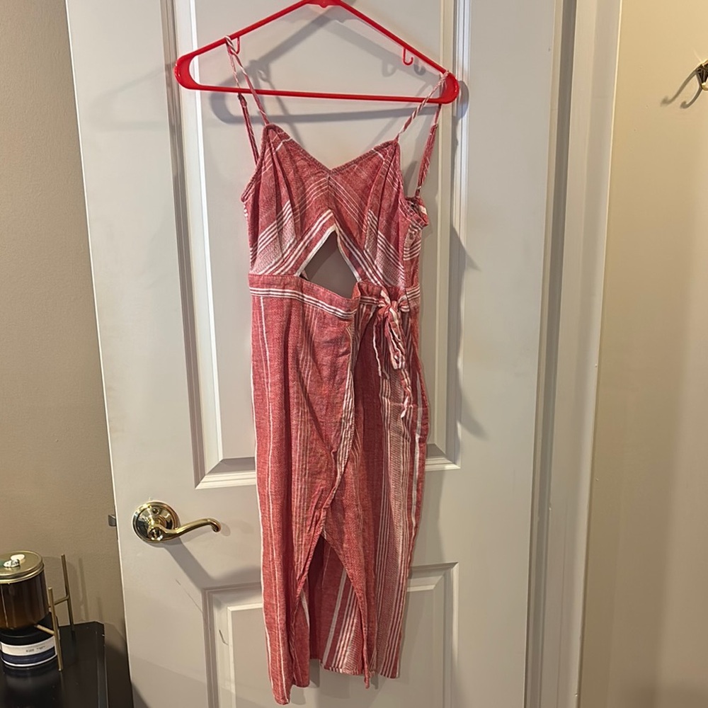 Red Striped Sleeveless Dress